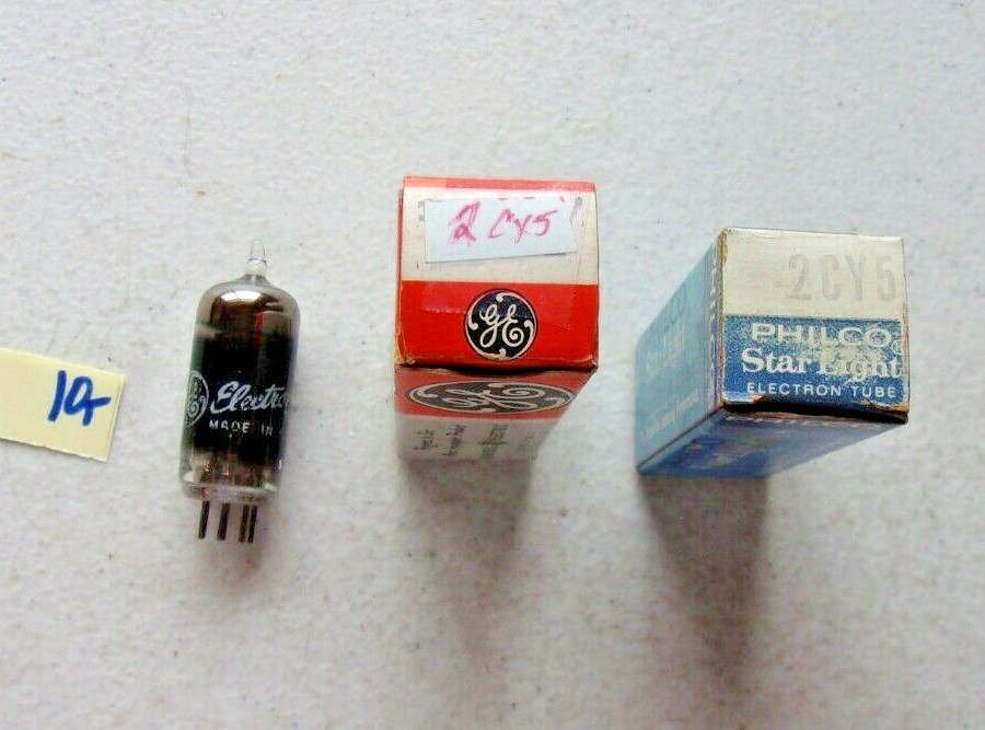 LOT OF 2 NEW IN BOX GE PHILCO ELECTRON TUBE 2CY5 (332)