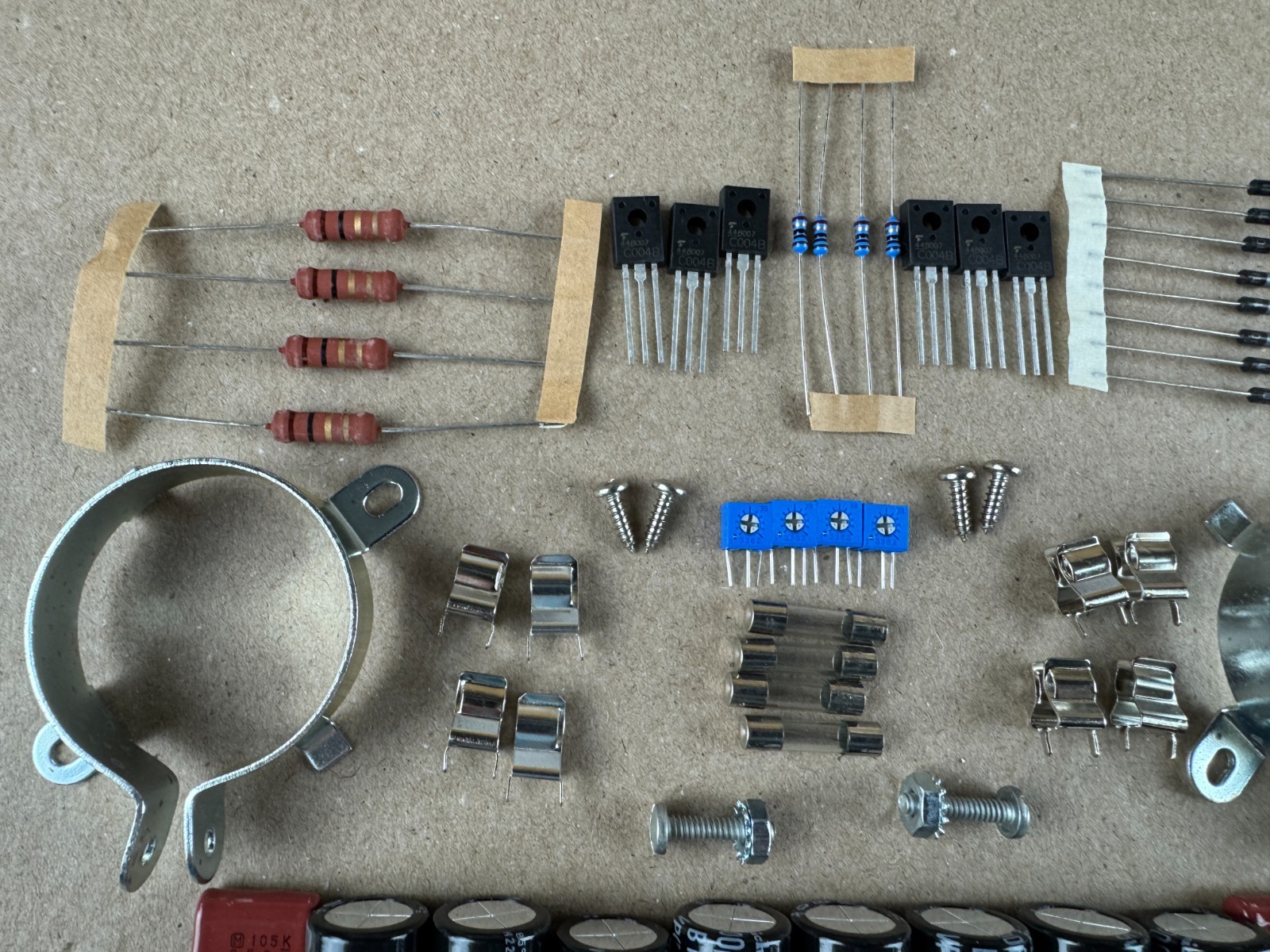 Sansui 3000A Repair Kit for Service Bulletin new Bipolar caps Diodes Transistors