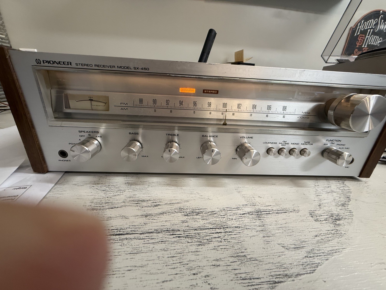 PIONEER SX-450 STEREO RECEIVER ! TESTED AND WORKING GREAT ! P