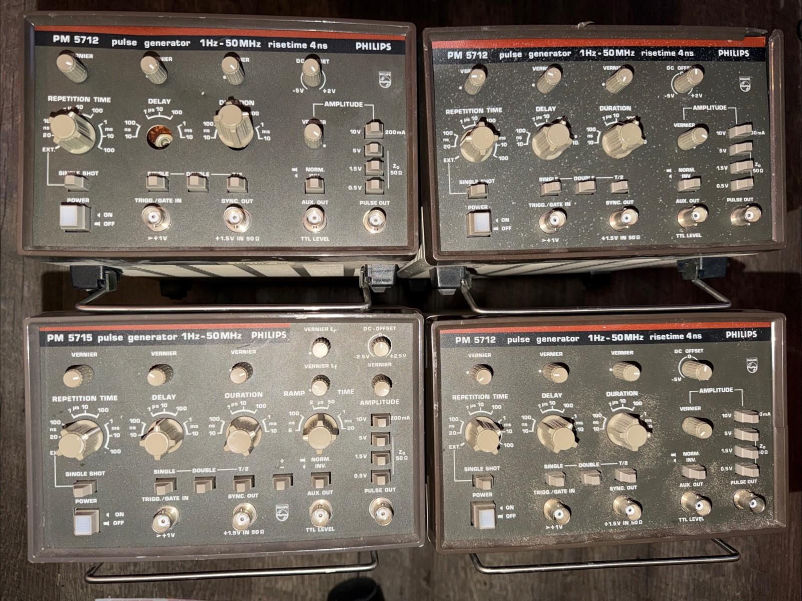 Philips PM 5712/5715 Pulse Generator Lot Of 4 All Power Up As Is Part Only As Is