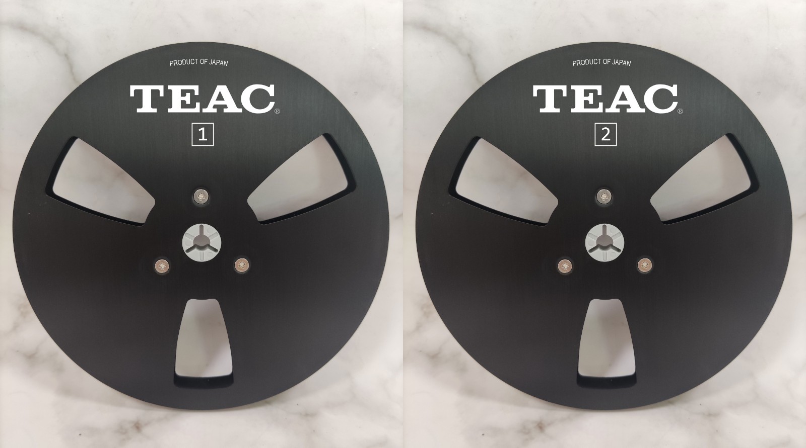 One Pair Red TAPE REEL TEAC 7” inch Light Metal Aluminum Take Up Reel