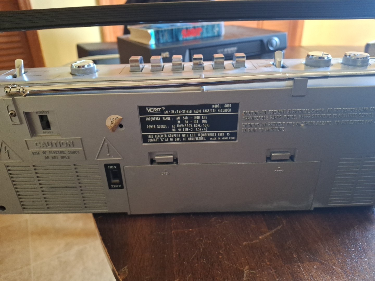 Vtg Verit AM/FM Stereo Radio Cassette Recorder RARE Tested Working Model 6001