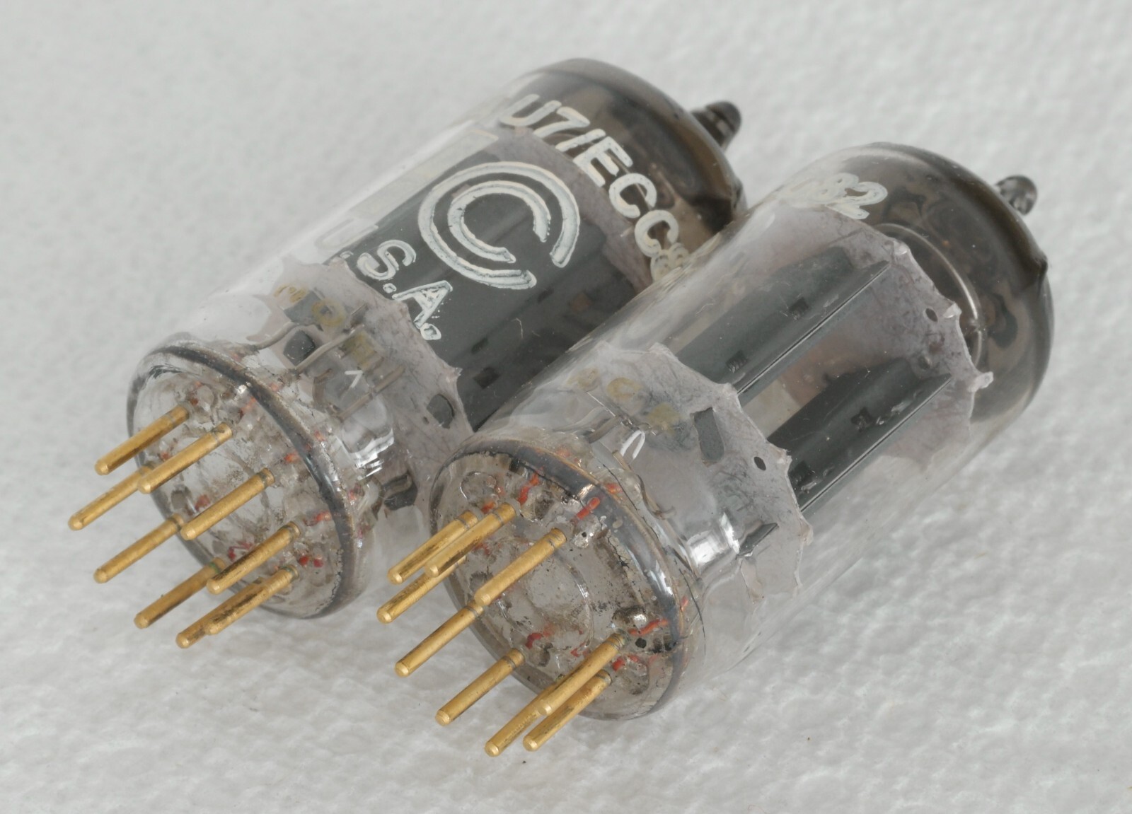 Pair of Rare ICC 12AU7/ECC82 Vacuum Tubes : Gold Pin/Same Date Code