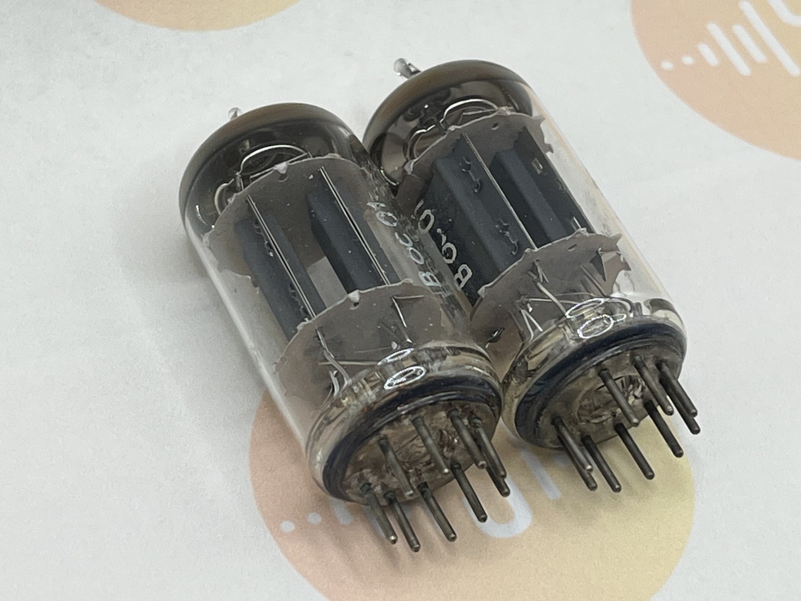 Telefunken ECC83 Ribbed Plates Matched Pair ◇ Base Berlin ’58 Same Code Near NOS