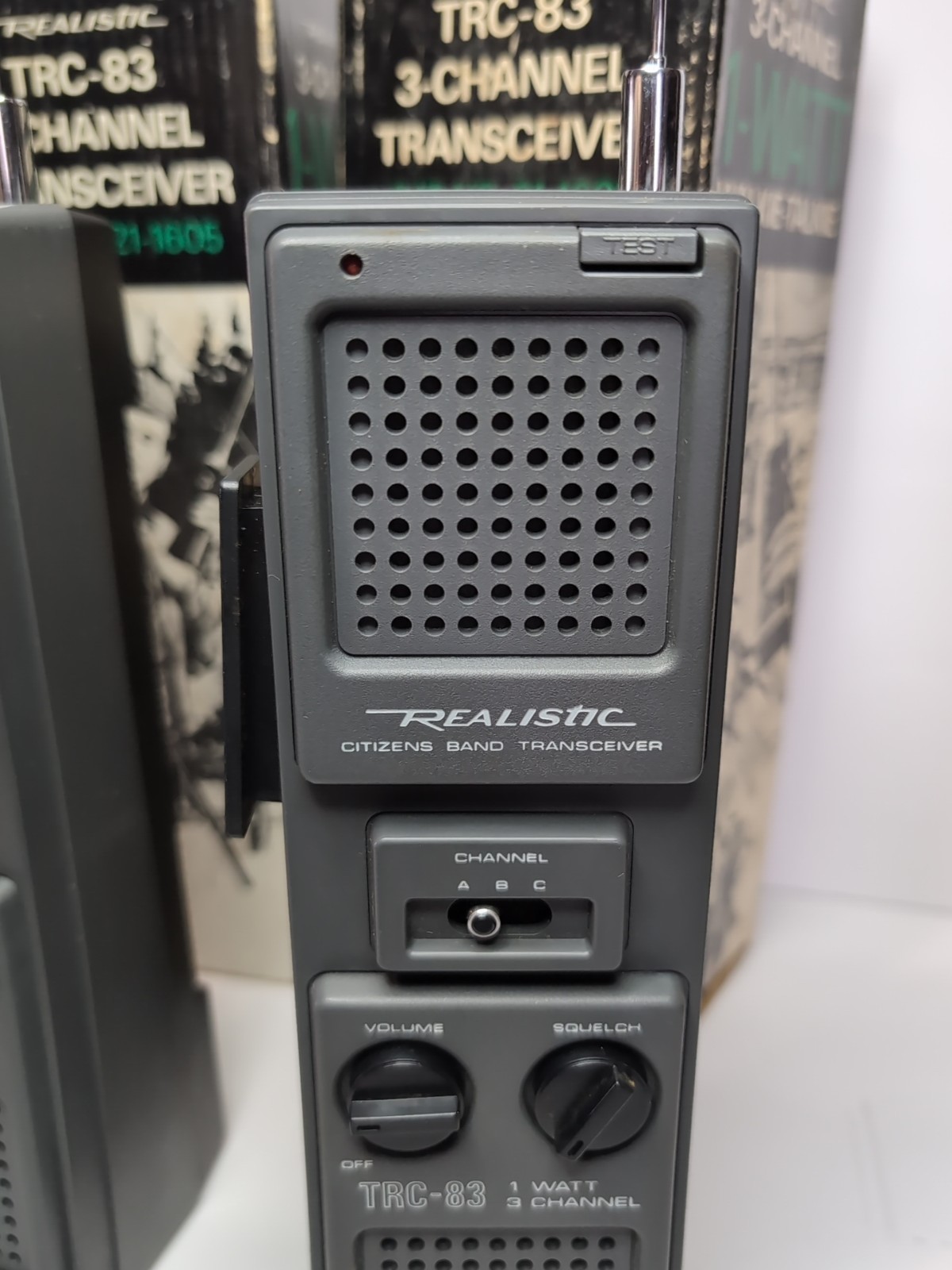 2 Realistic TRC-83 3 Channel Transceiver No. 21-1605 Original Boxes both tested