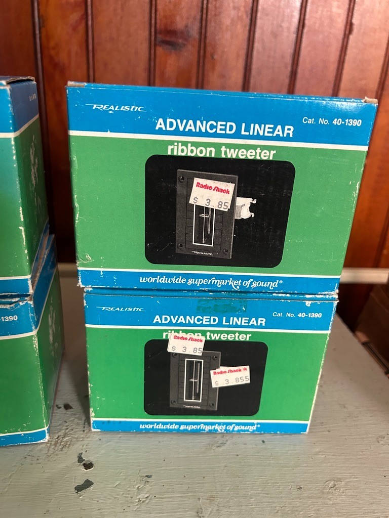 Lot of 4 NOS – VTG Realistic 40-1390 Advanced Linear Ribbon Tweeter Quad Set