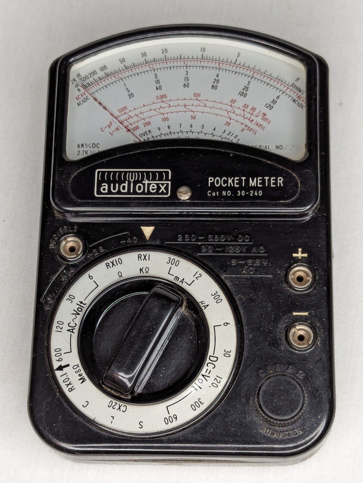 Vintage Audiotex All Purpose Test Pocket Meter 30-240 w/ Probes Japan – Untested