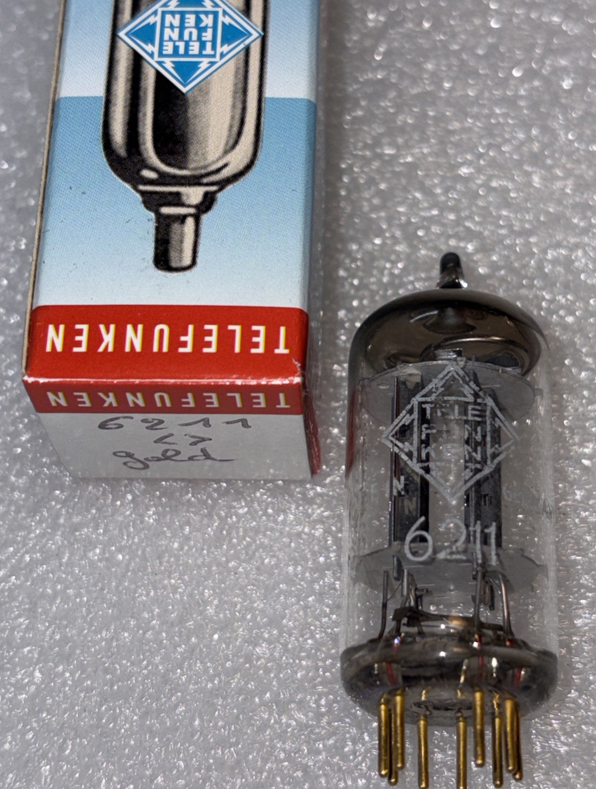 RARE GOLD PIN NOS TELEFUNKEN 6211 TUBE SIM TO ECC801s WEST GERMANY AMPLITREX NOS