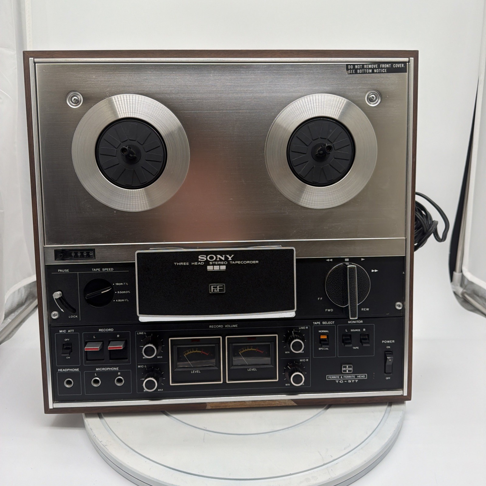 Power Tested Only Vintage Sony TC-377 Reel to Reel Tape Recorder Powers On Good