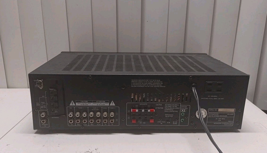 Kenwood KR-A5050 AM/FM 100W/Channel Stereo Receiver – Tested Working As Is