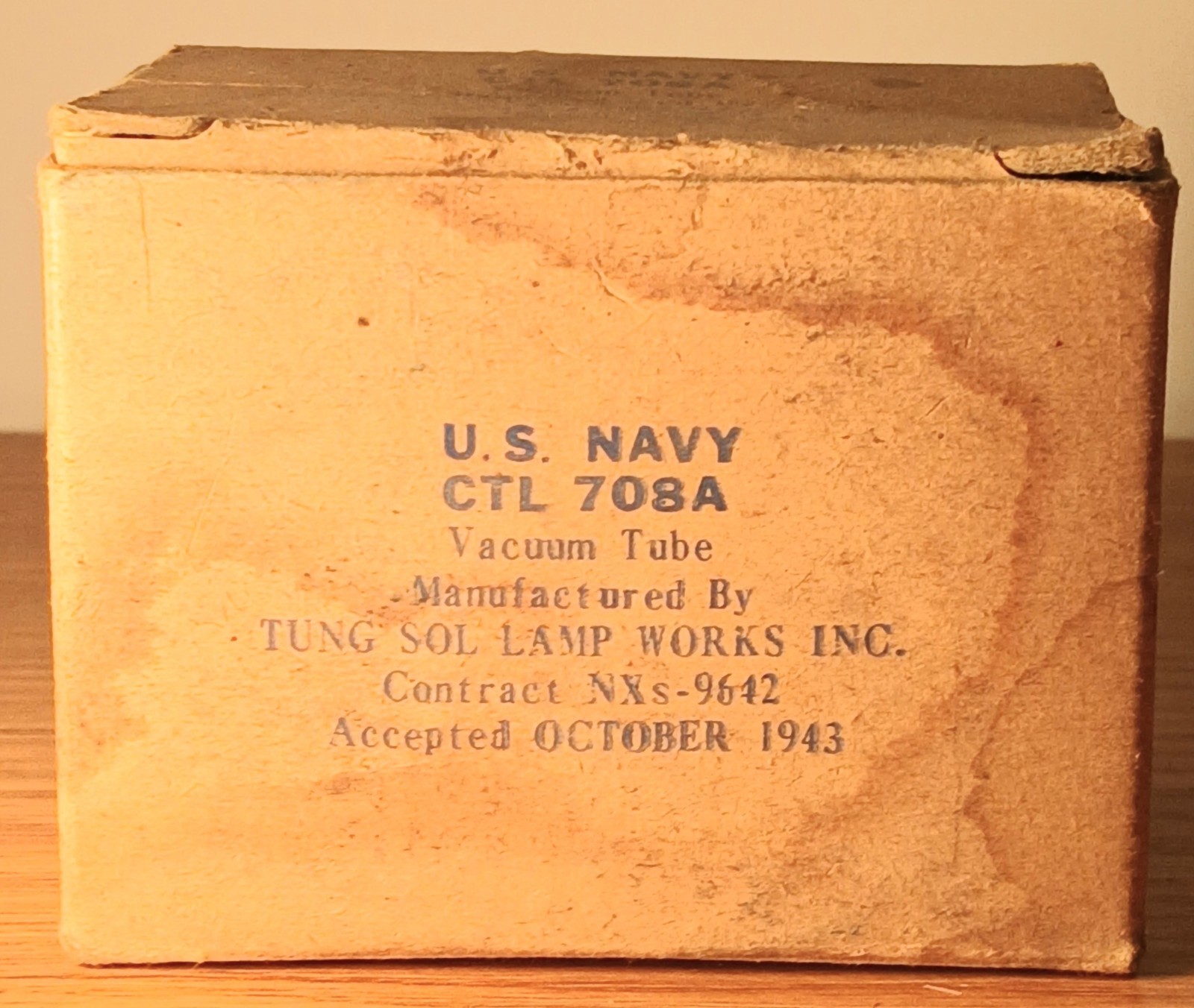 Vintage NOS NIB 1943 Tung-Sol U.S. Navy CTL 708A Vacuum Tube