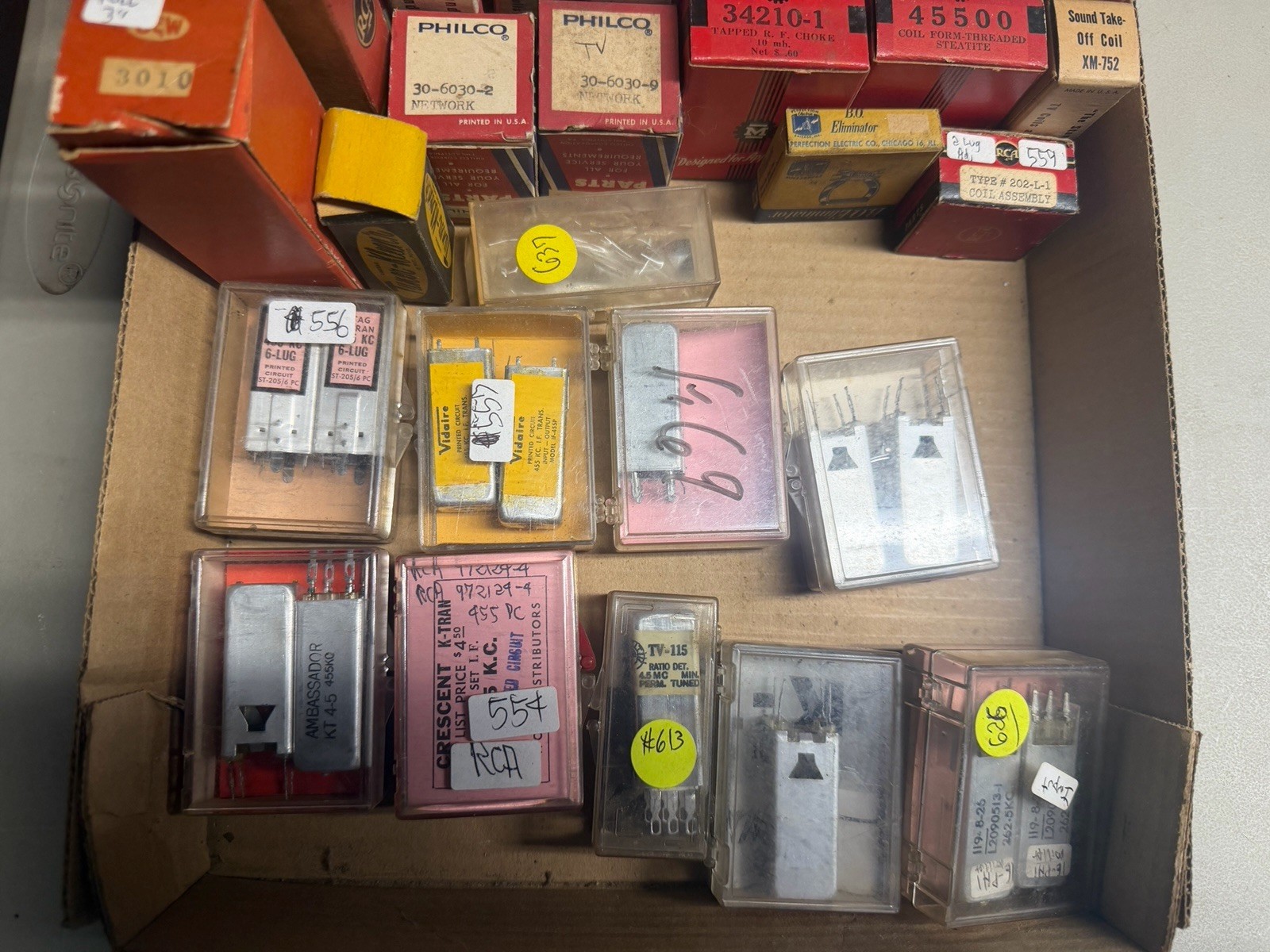 Asst. Of 88 Vintage Radio Parts – Coils, Chokes And More! All NOS!