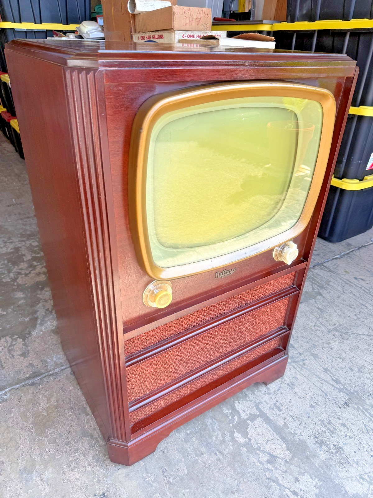 Vintage HOFFMAN EASY VISION B&W TELEVISION #887 ~ HANDSOME UNRESTORED 50’s TV