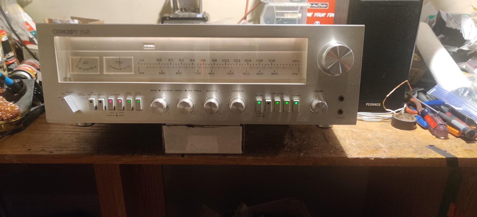 Concept 11.0 AM/FM Stereo Receiver Serviced Cleaned and Tested See Video.