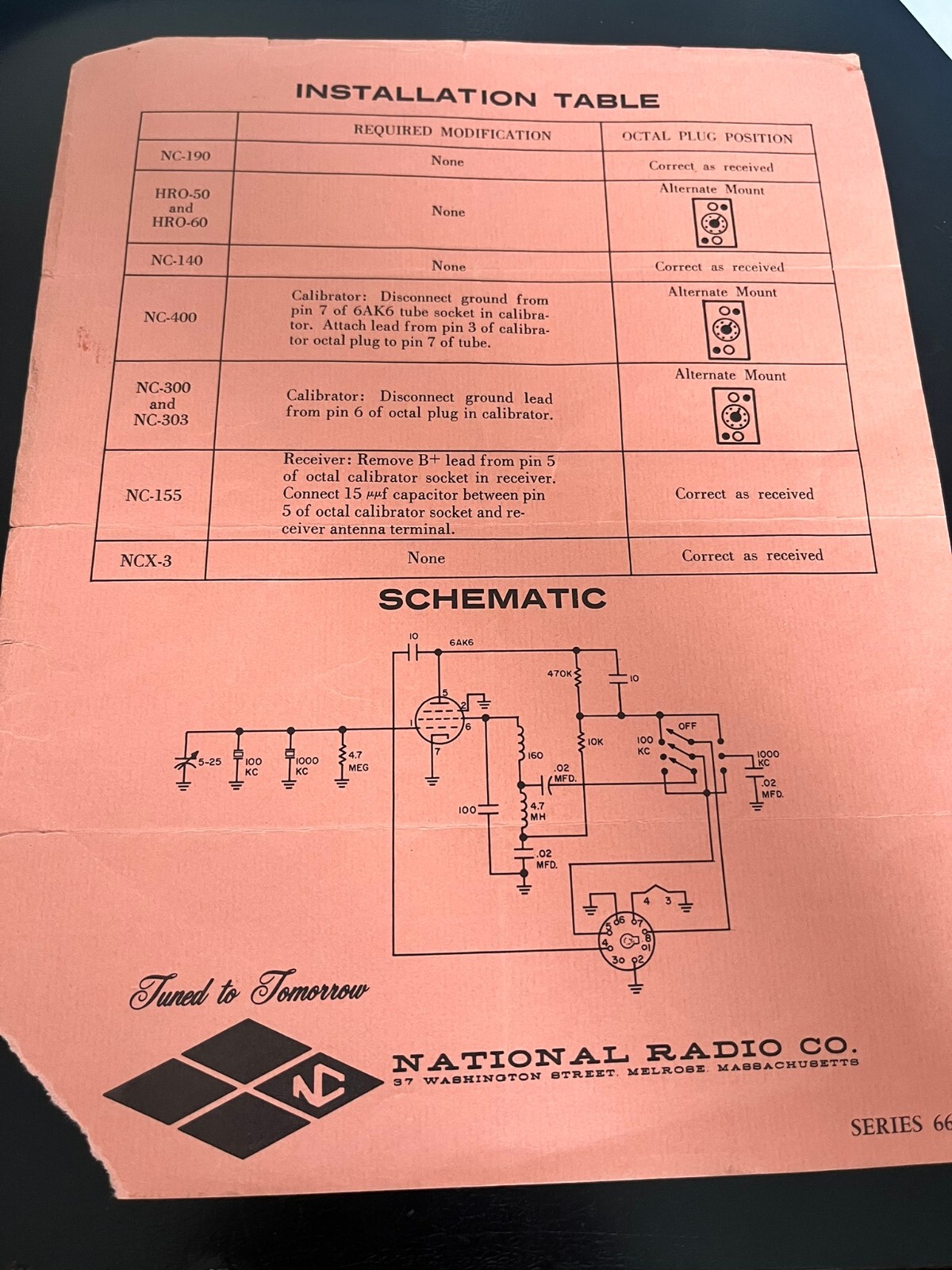XCU-27 Universal Crystal Calibrator 1 page Manual