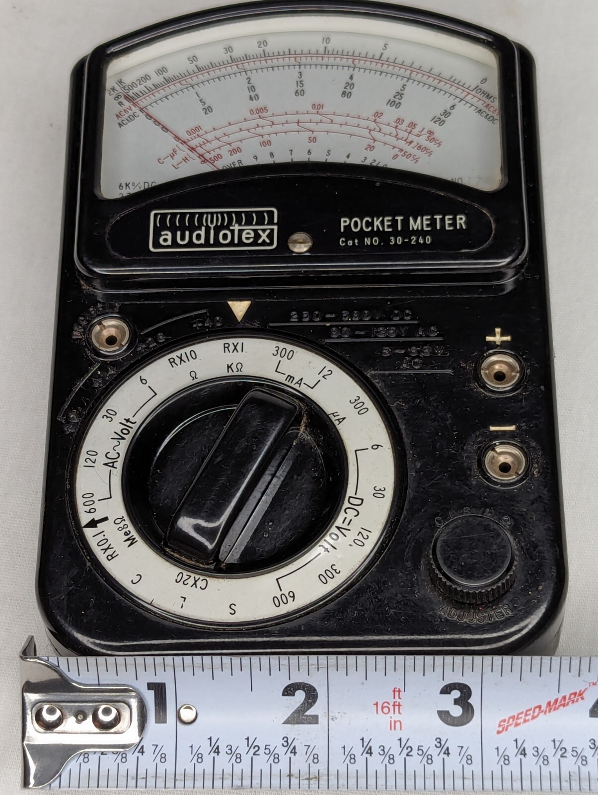 Vintage Audiotex All Purpose Test Pocket Meter 30-240 w/ Probes Japan – Untested