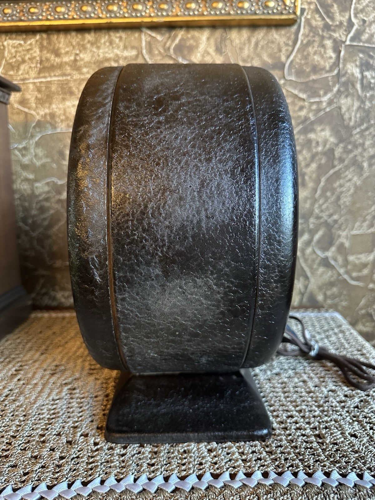 Antique 1929 WLS Silvertone Sears Art Deco Sunburst Fan Speaker Round Cabinet