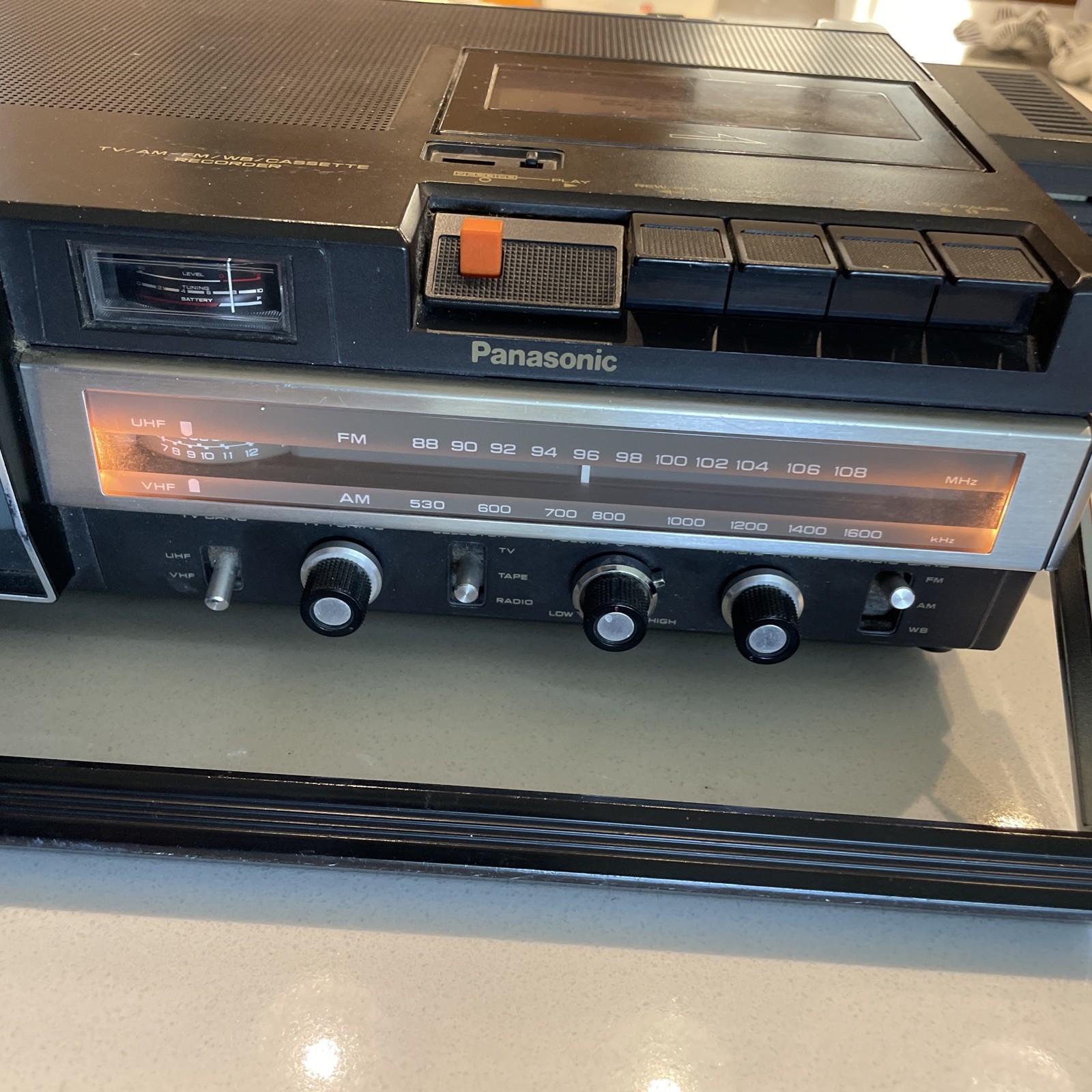 VTG 1979 PANASONIC TR-4001P Tv/Radio/Cassette Recorder W/ Power Adpt TESTED READ