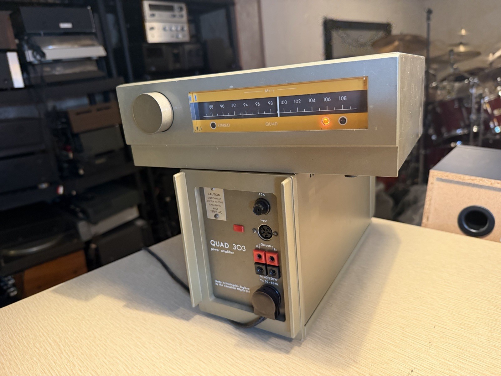 Quad 33 Control Unit + Quad FM 2 Stereo Tuner + Quad 303 Power Amp Serviced Rare