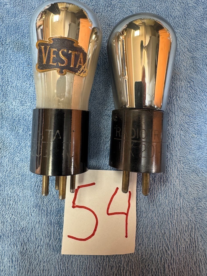 Radiotron & Vista 201A De Forest Atwater Kent battery radio tube LOT # 54