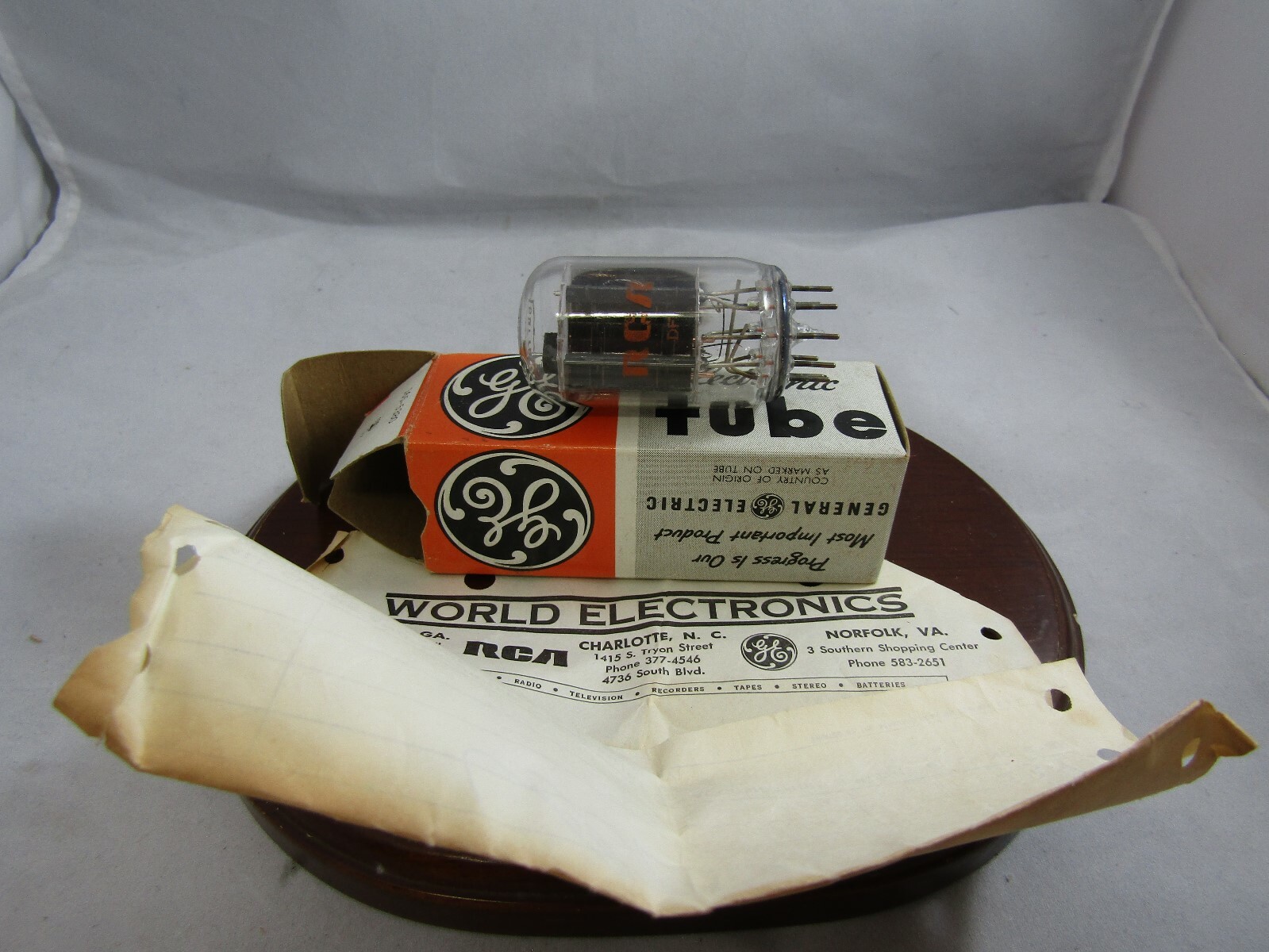 NOS Vintage Radio or TV Vacuum Tube- General Electric GE 6GF7A Tube- Org Invoice