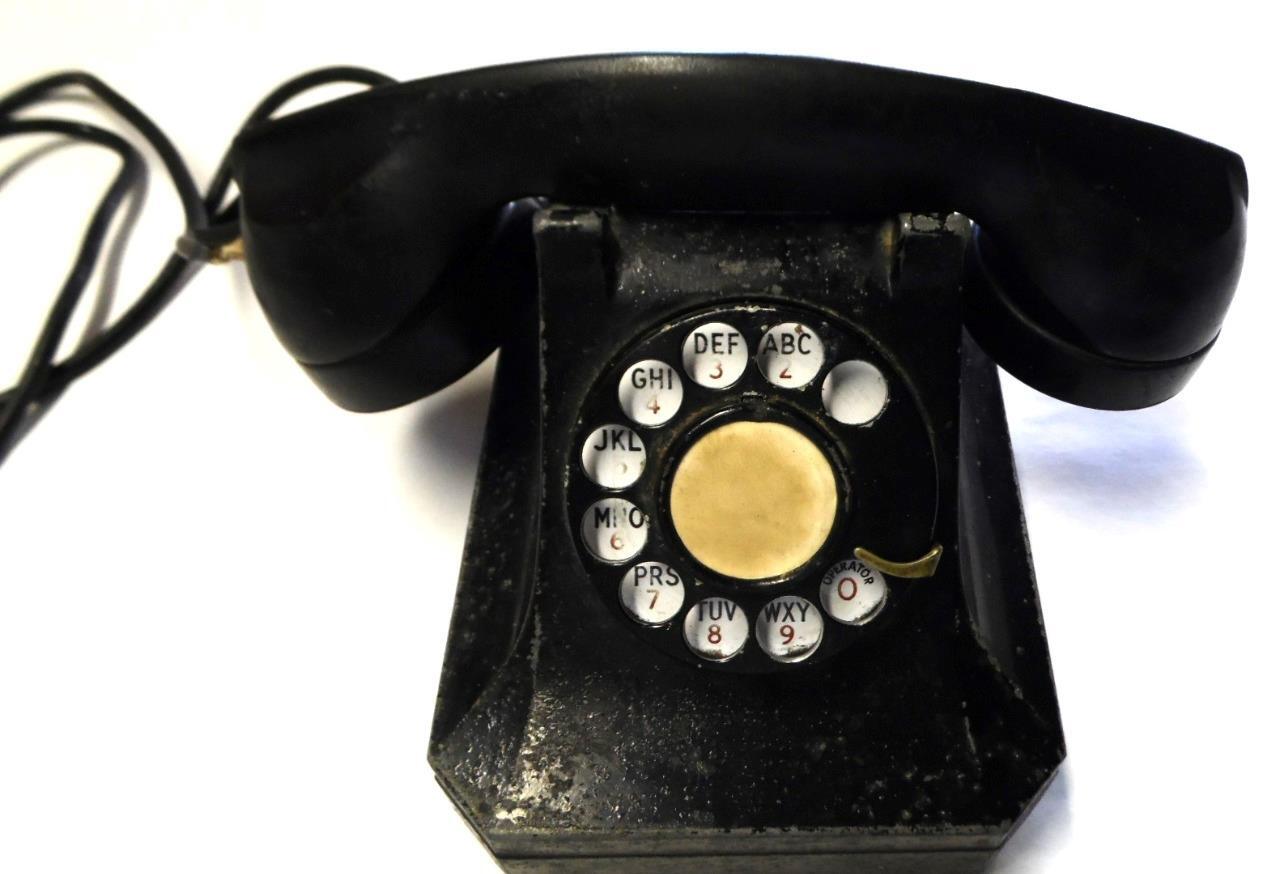 STROMBERG CARLSON DESK PHONE BLACK ROTARY ANTIQUE 1940 RESTO PROJECT