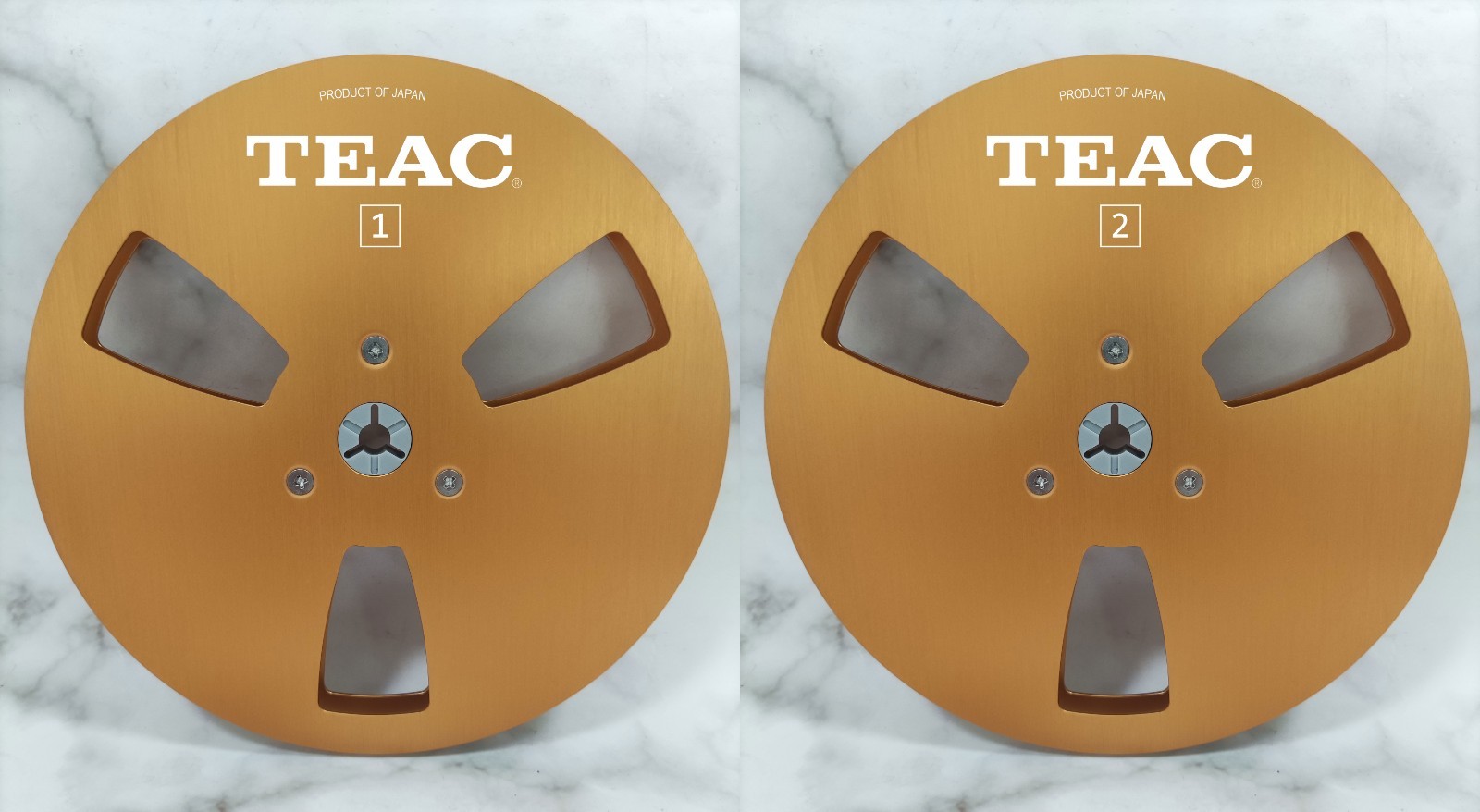 One Pair Silvery TAPE REEL TEAC 7” inch Light Metal Aluminum Take Up Reel