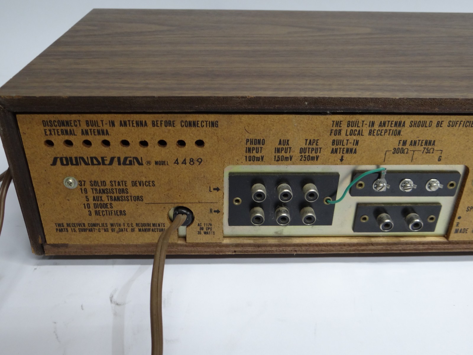 SoundDesign Multiplex Stereo AM/FM/8 track Receiver Preamp 4489 Soundesign