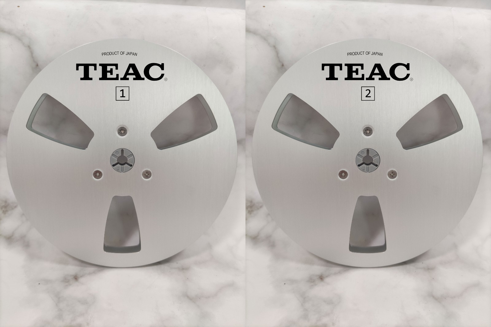 One Pair Silvery TAPE REEL TEAC 7” inch Light Metal Aluminum Take Up Reel