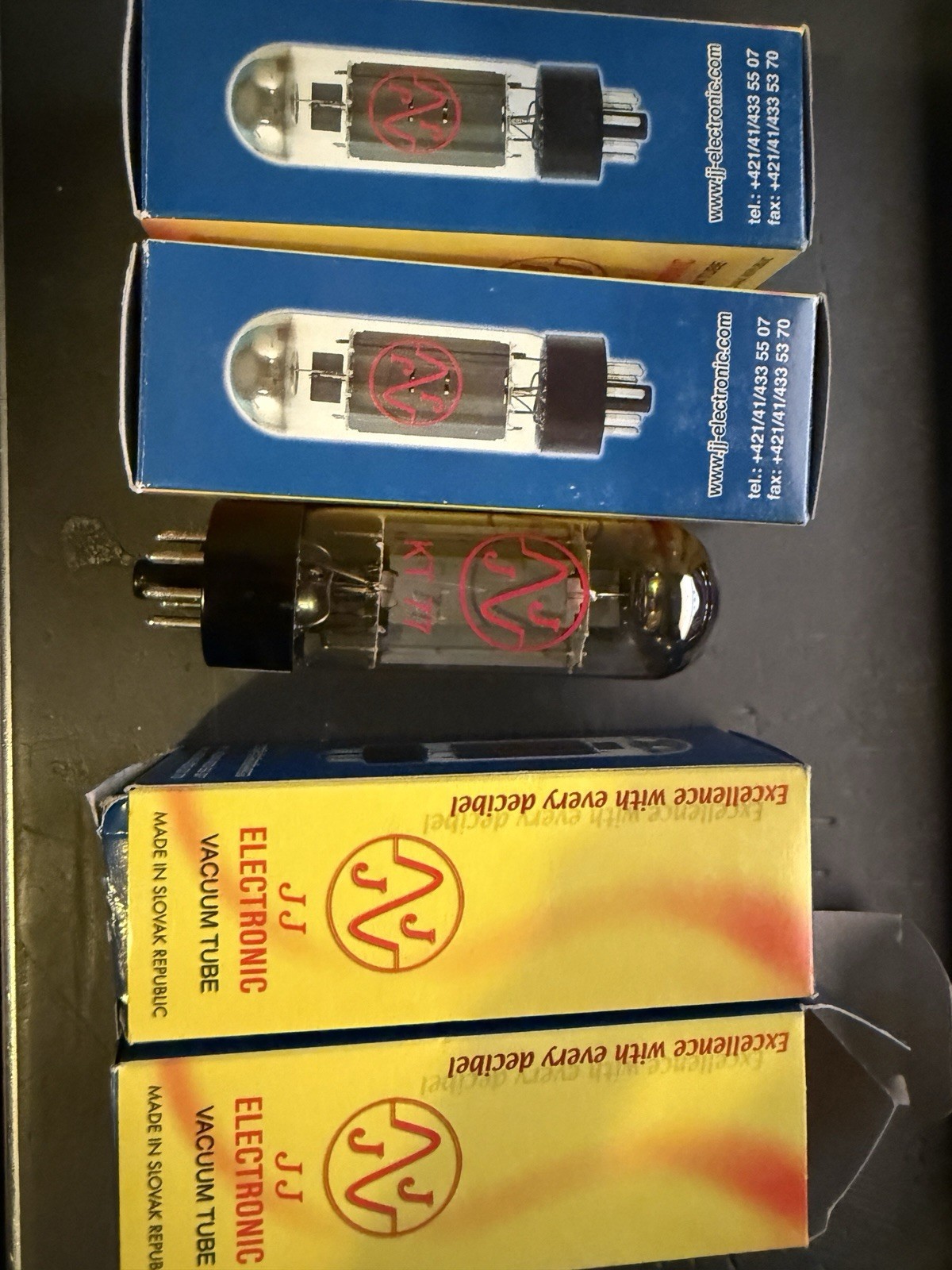Matched Quad JJ Electronic KT77 Vacuum Tubes – New – NOS Audio Tubes