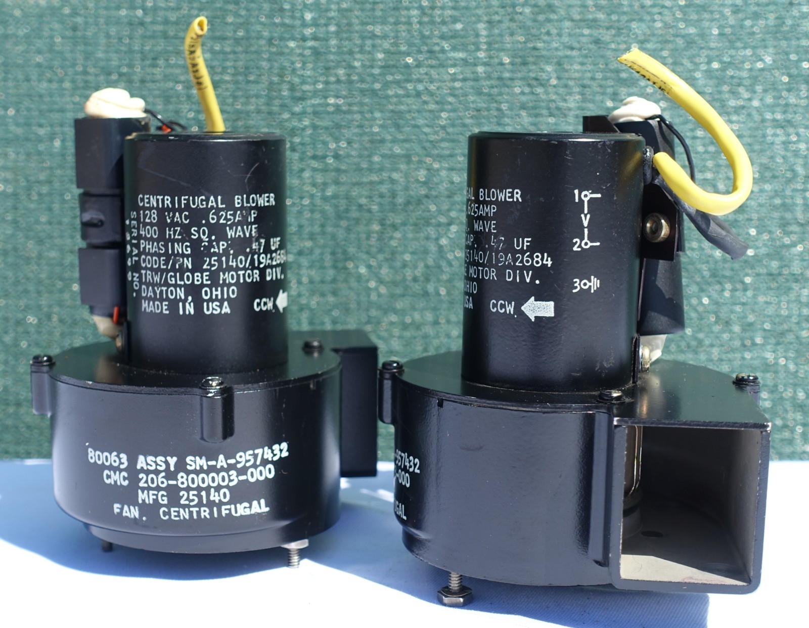 TRW Centrifugal Cooling Blower for Electronics 128VAC 400Hz (Lot of 2pcs)