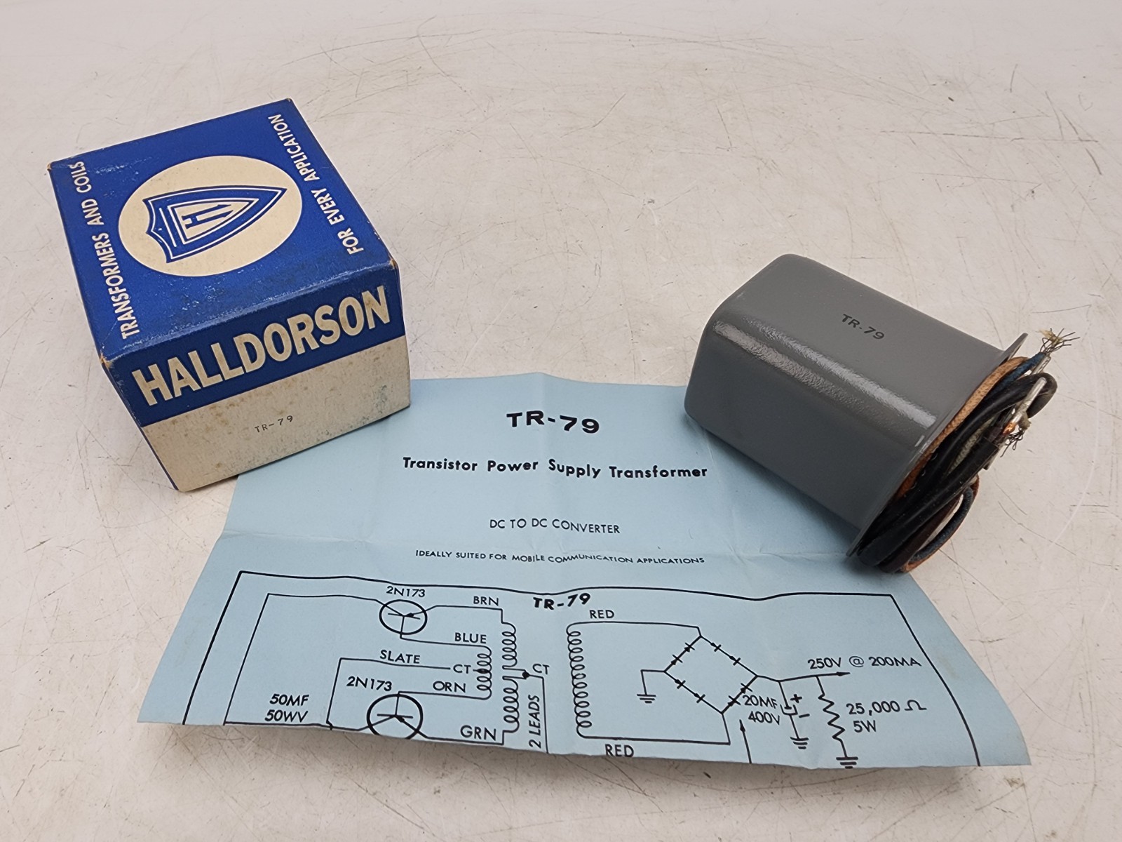 Vintage Halldorson TR-97 Transistor Power Transformer 6VDC 250VDC 50W