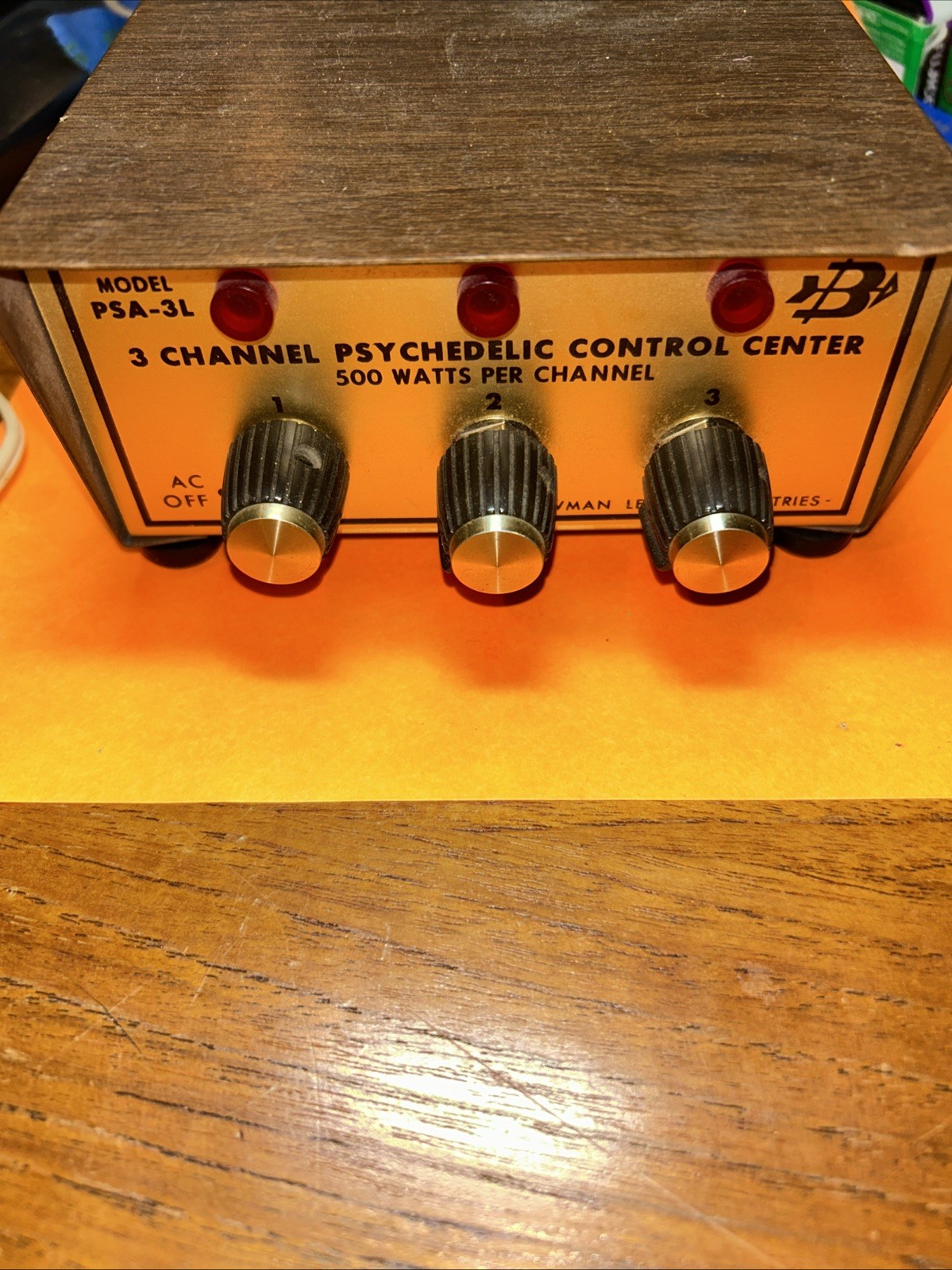 Bowman Leisure 3 Channel Psychedelic Stereo Control Center Model PSA-3L AC