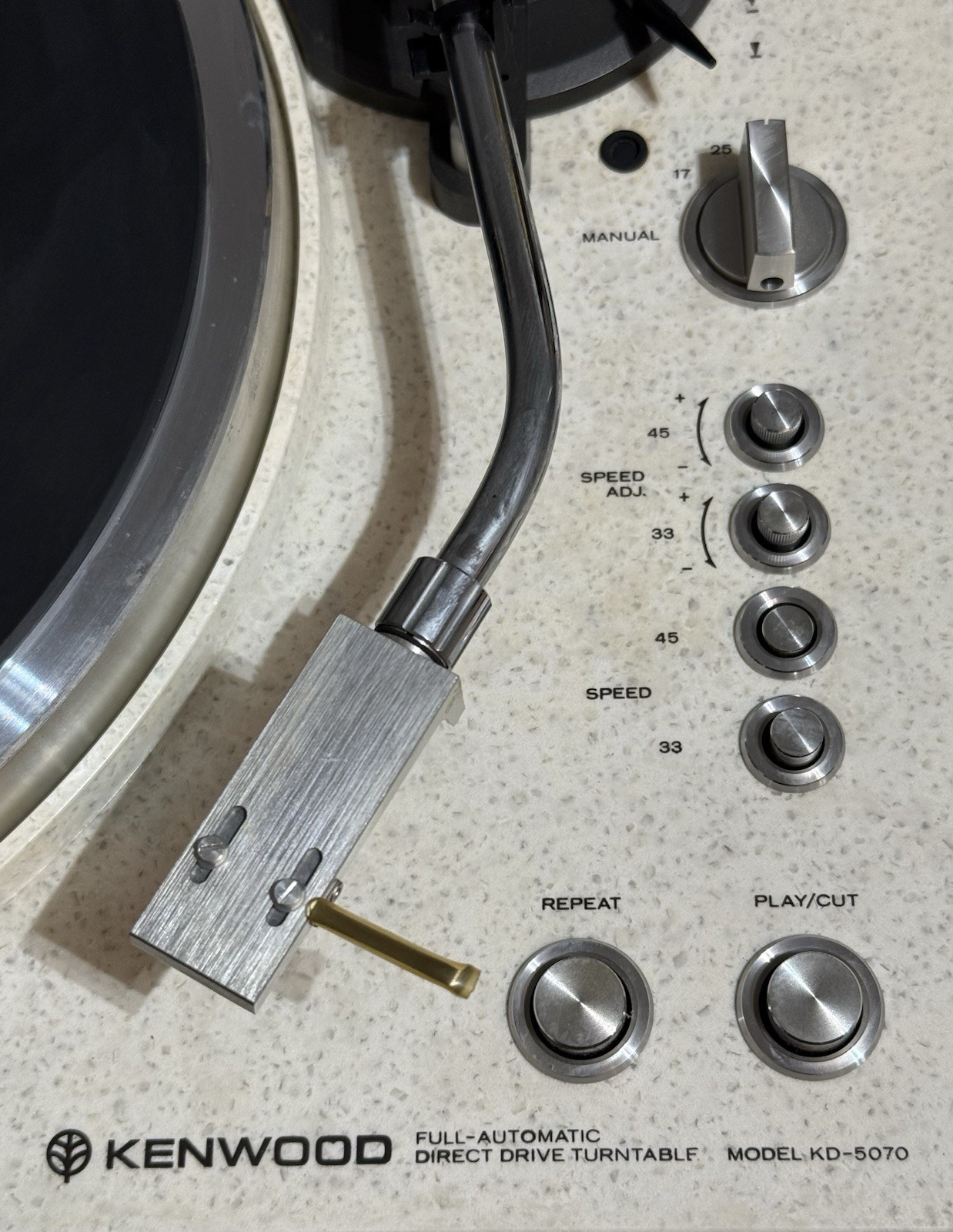 KENWOOD KD-5070 Turntable ’78 Classic Granite Base Complete / READ DESCRIPTION