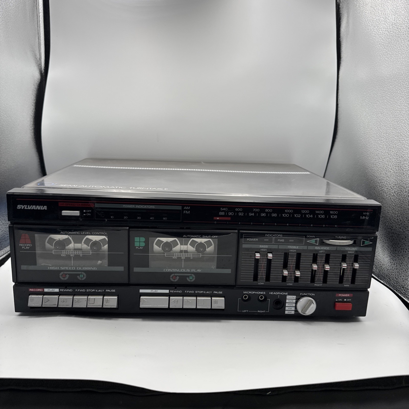 Vintage Sylvania SY-1801 Turntable Record Player/dual tape recording deck/Stereo