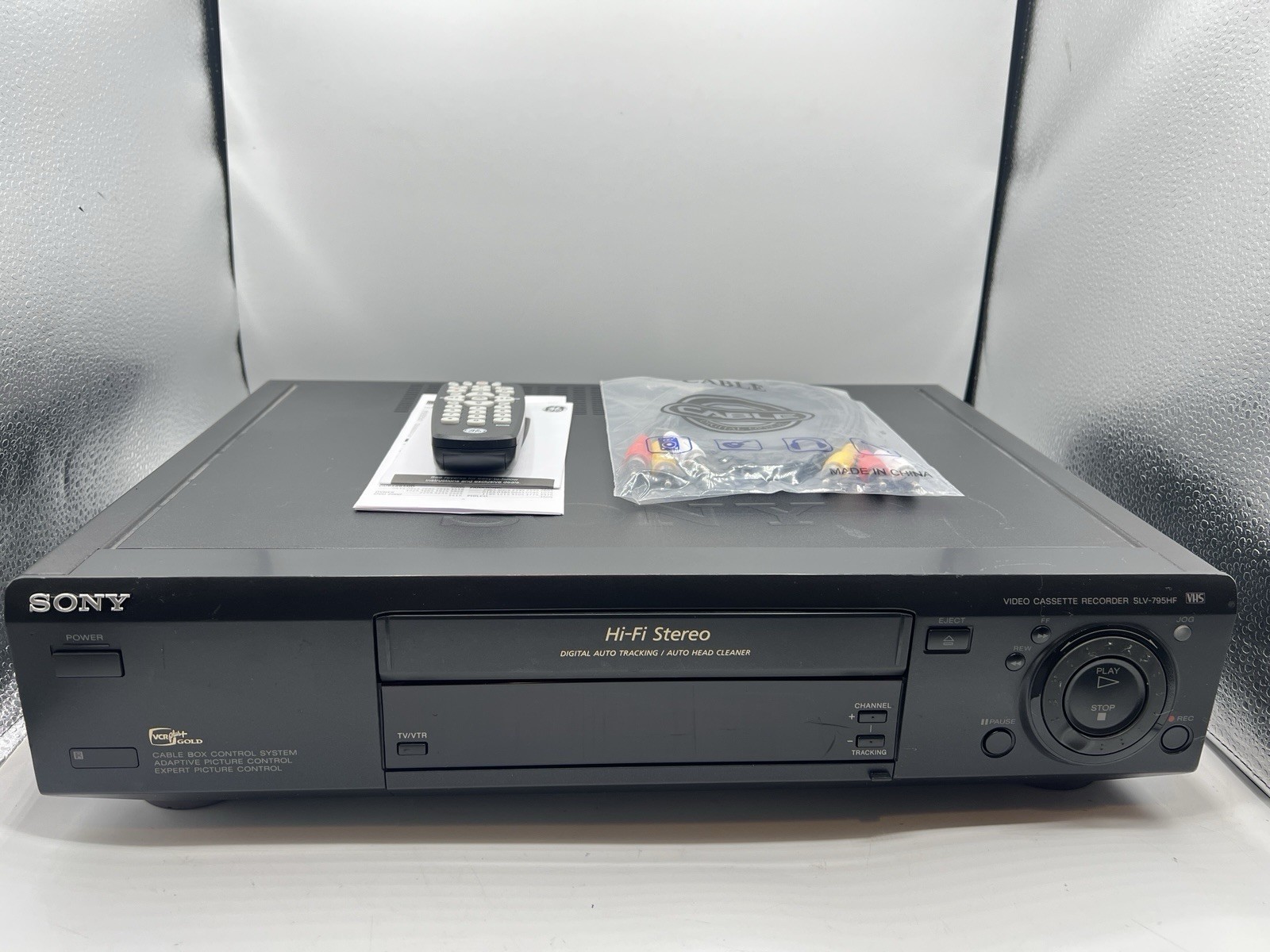 Sony SLV-795HF Hi-Fi Stereo VCR VHS Player With Universal Remote Cables TESTED