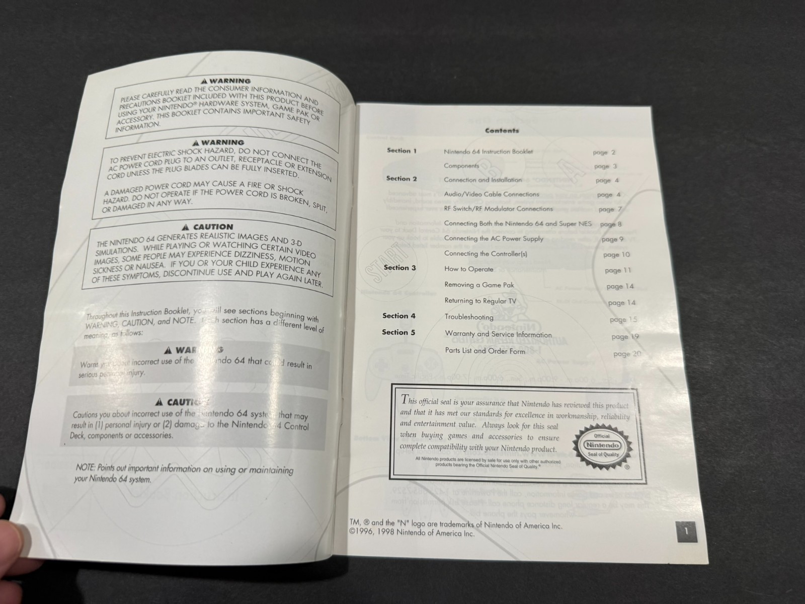 Nintendo 64 Instruction Booklet