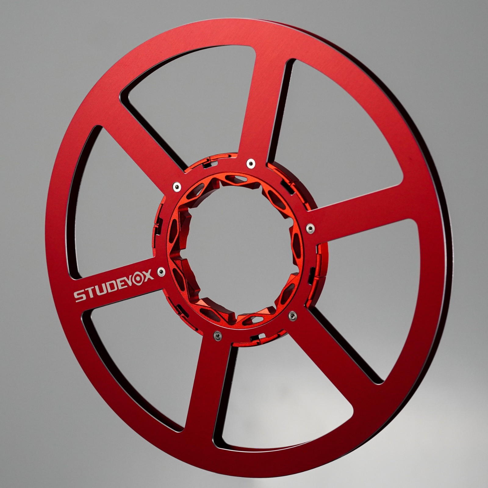 Studevox 10.5″ Edge Polished Red Aluminium Tape Reel For Reel Tape Recorders