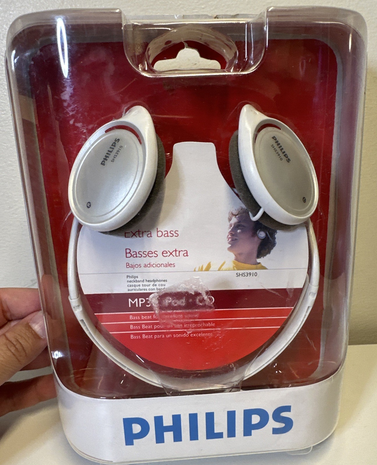 PHILIPS Wired On Ear Headphones White SHS390 SHS3910 -Box Damage