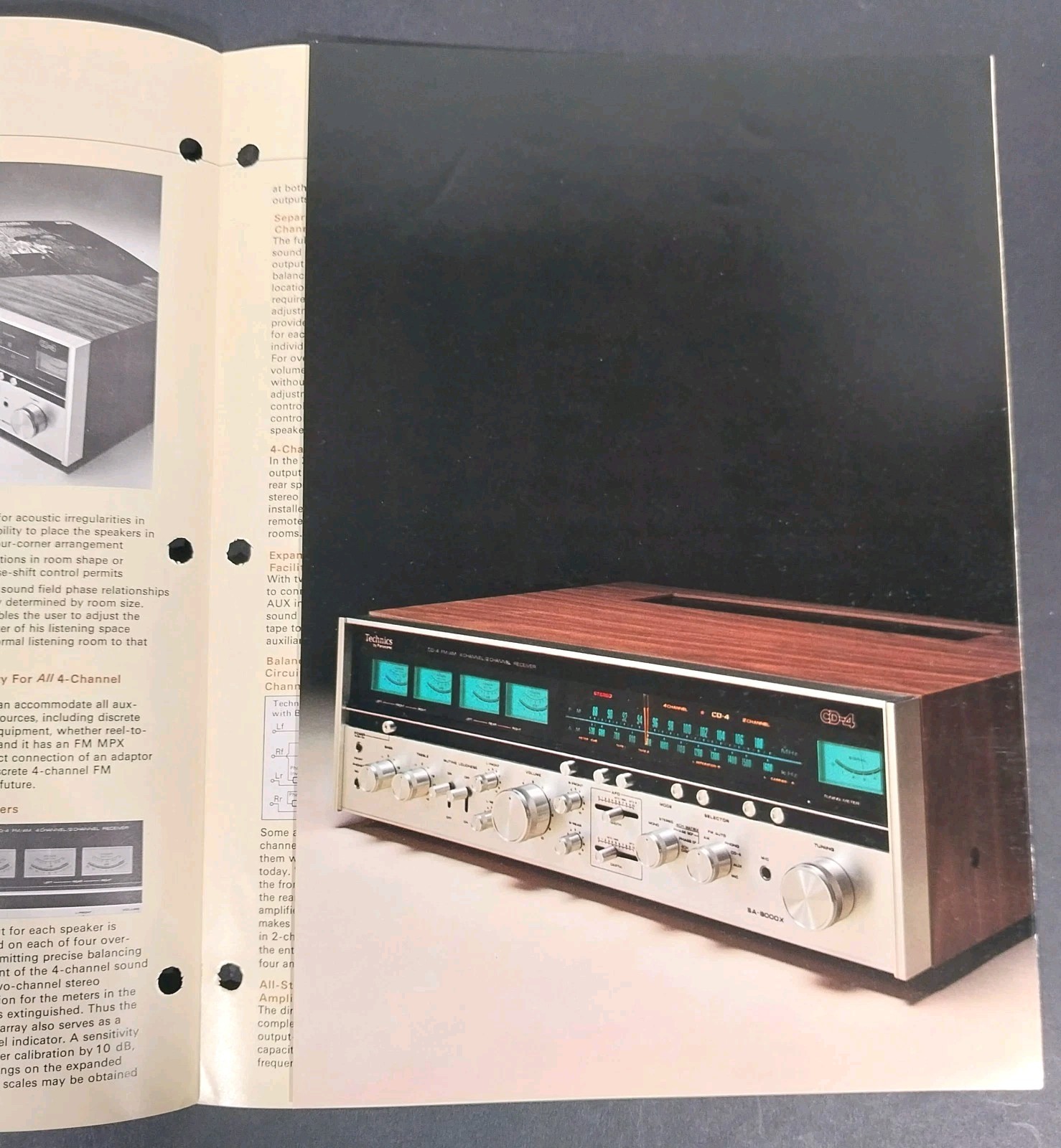 Vintage Technics SA-8000X Quadraphonic Receiver Dealer Brochure Manual 1974