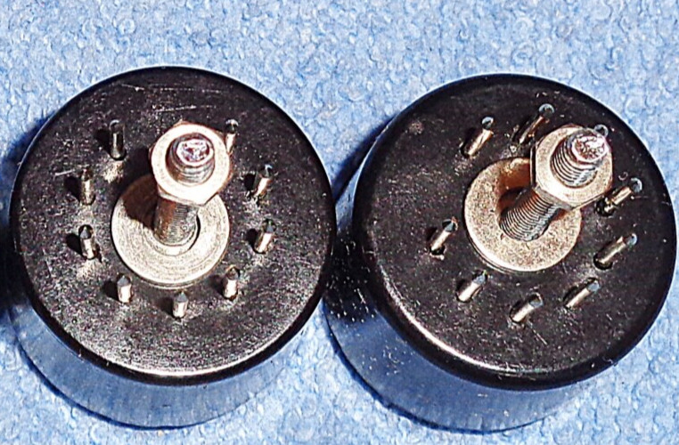 4 NOS 9-Pin Miniature Vacuum Tube Socket Savers with Long Mounting Hardware