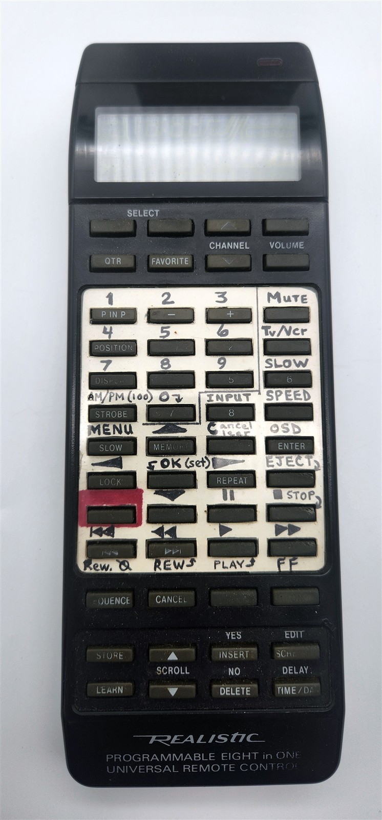 VINTAGE Realistic Programable 8-in-1 Universal Remote Control 15-1903A -Working!