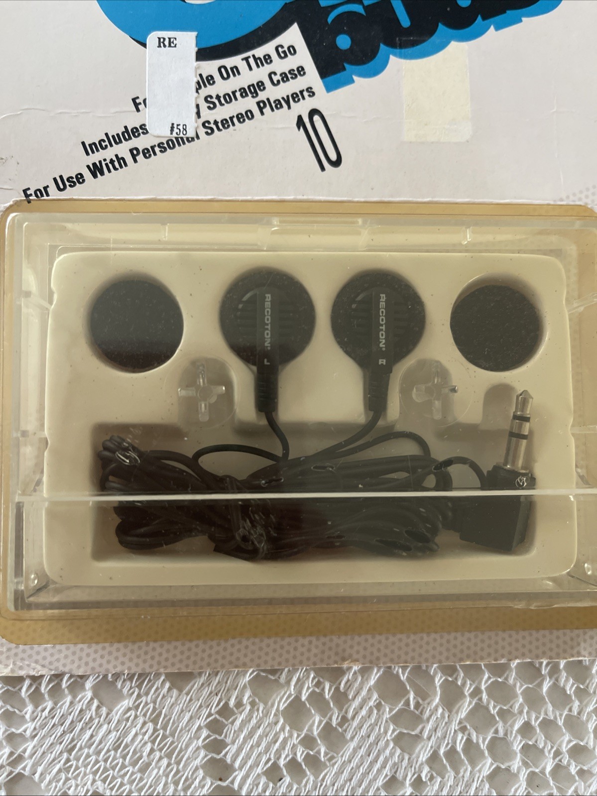Vintage 1991 Recoton 10 Hot Ear Gear Stereo Earbuds EG10 90s Y2k