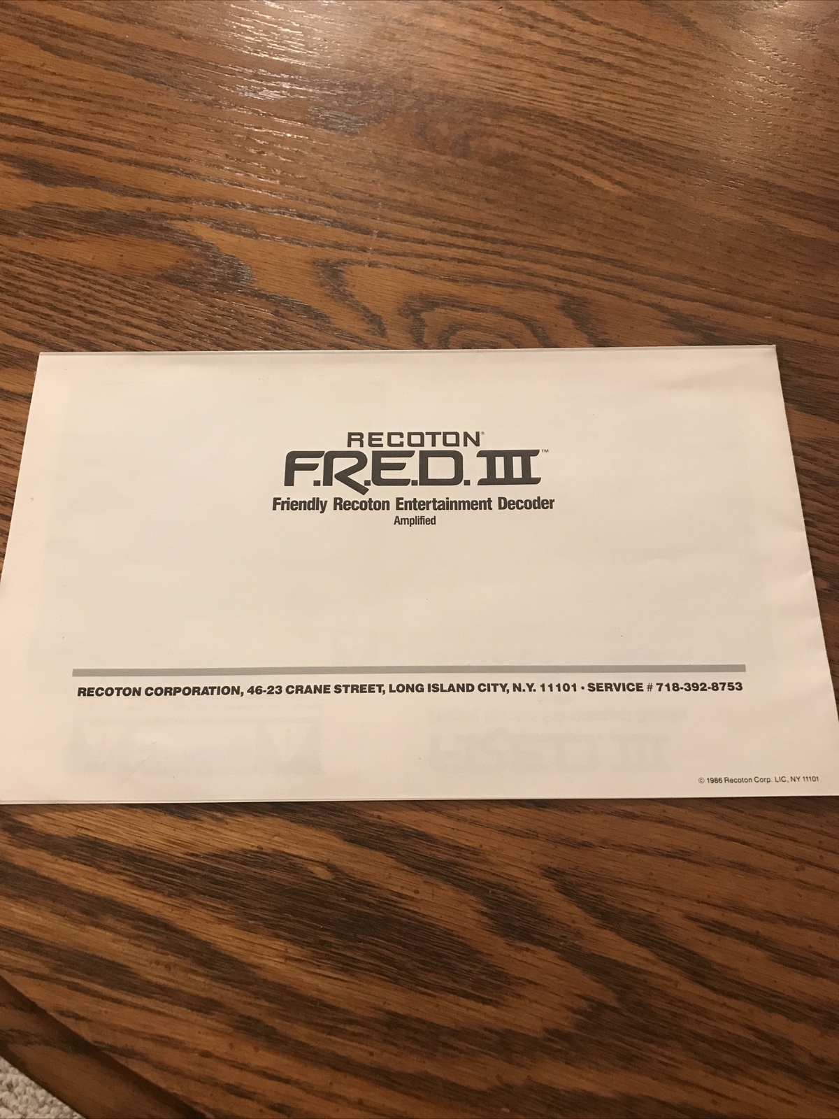 recoton f.r.e.d. 3 manual installation instructions 80s 1986
