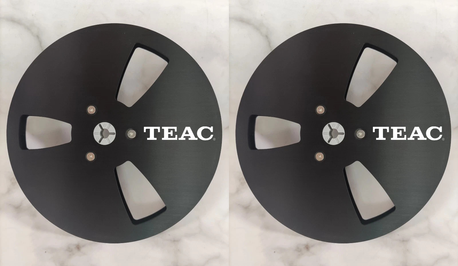 One Pair silvery TAPE REEL TEAC 7″ inch Light Metal Aluminum Take Up Reel