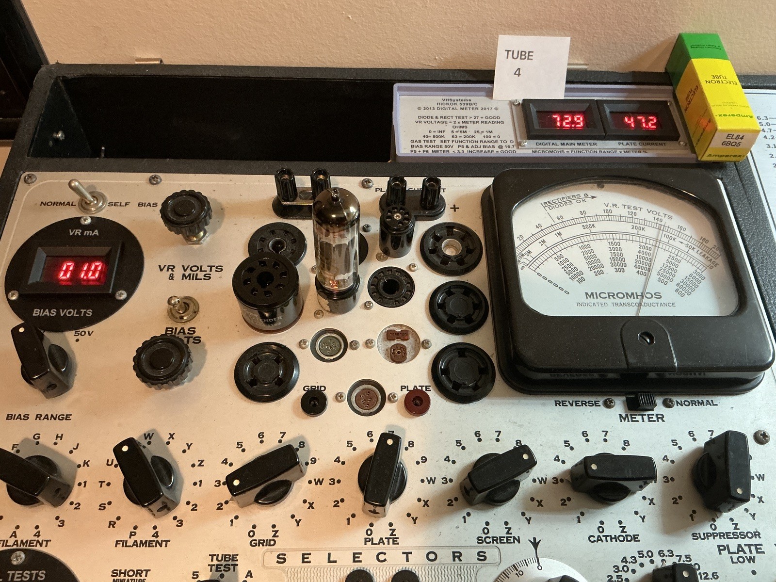 Rare ANOS Amperex EL84 6BQ5 Tubes rX3 D-Get MATCHED QUAD N709 E84L CV2975 L@@K!