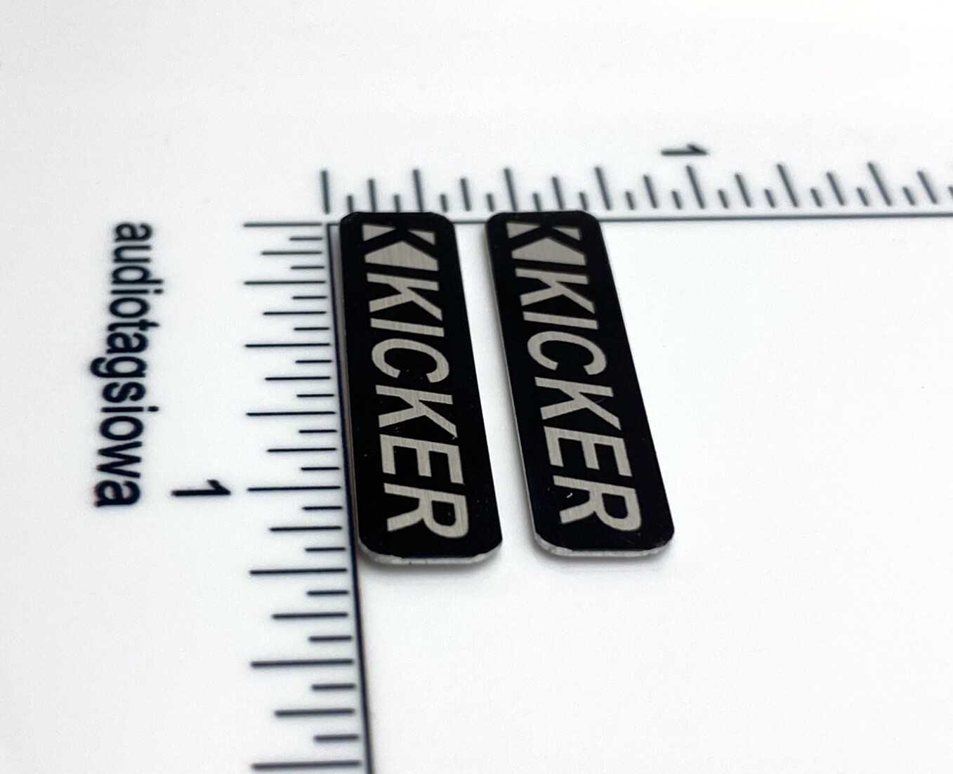 Kicker Speaker Badge Pair Logo Emblem Custom Made Aluminum