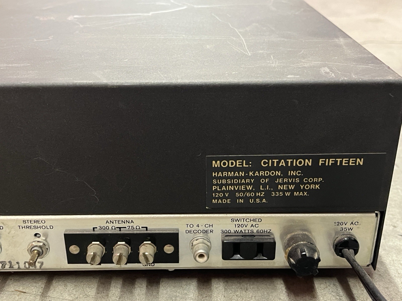 Harman Kardon Citation Fifteen Vintage FM Tuner Working USA Audiophile