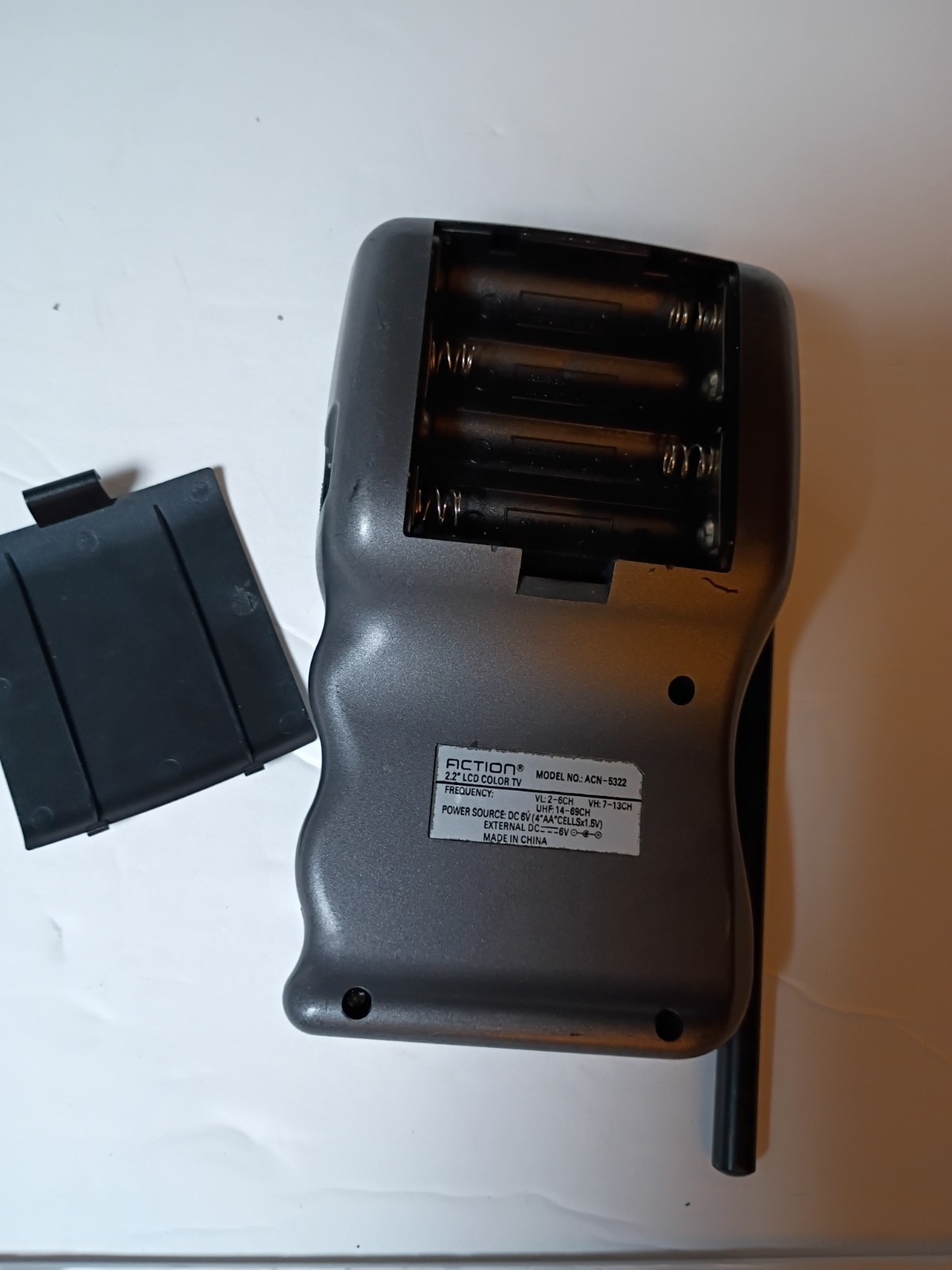Action ACN-5322 Portable Black & White TV Powers On Vintage Analog