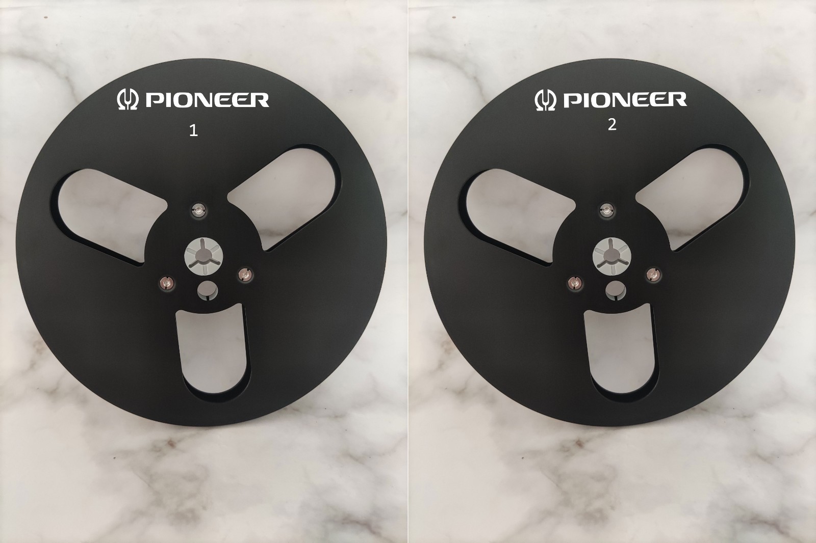 New One Pair Pioneer black 7” Tape Reel Light Metal Aluminum Take Up Reel